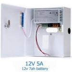 Τροφοδοτικό 13,8V DC - 5A σε μεταλλικό κουτί IP20 με κύκλωμα φόρτισης μπαταρίας 12V και έως 7Ah.